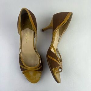 Cole Haan Brown Yellow Slip On Heels Size 6